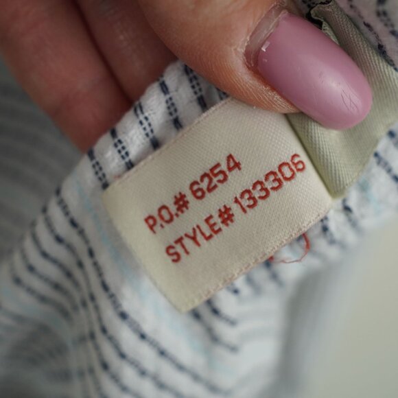 Carbon2Cobalt Blue Striped Button-Up Shirt XL Lightweight Cotton Casual Style - Picture 7 of 13